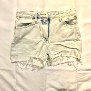 White wash denim shorts